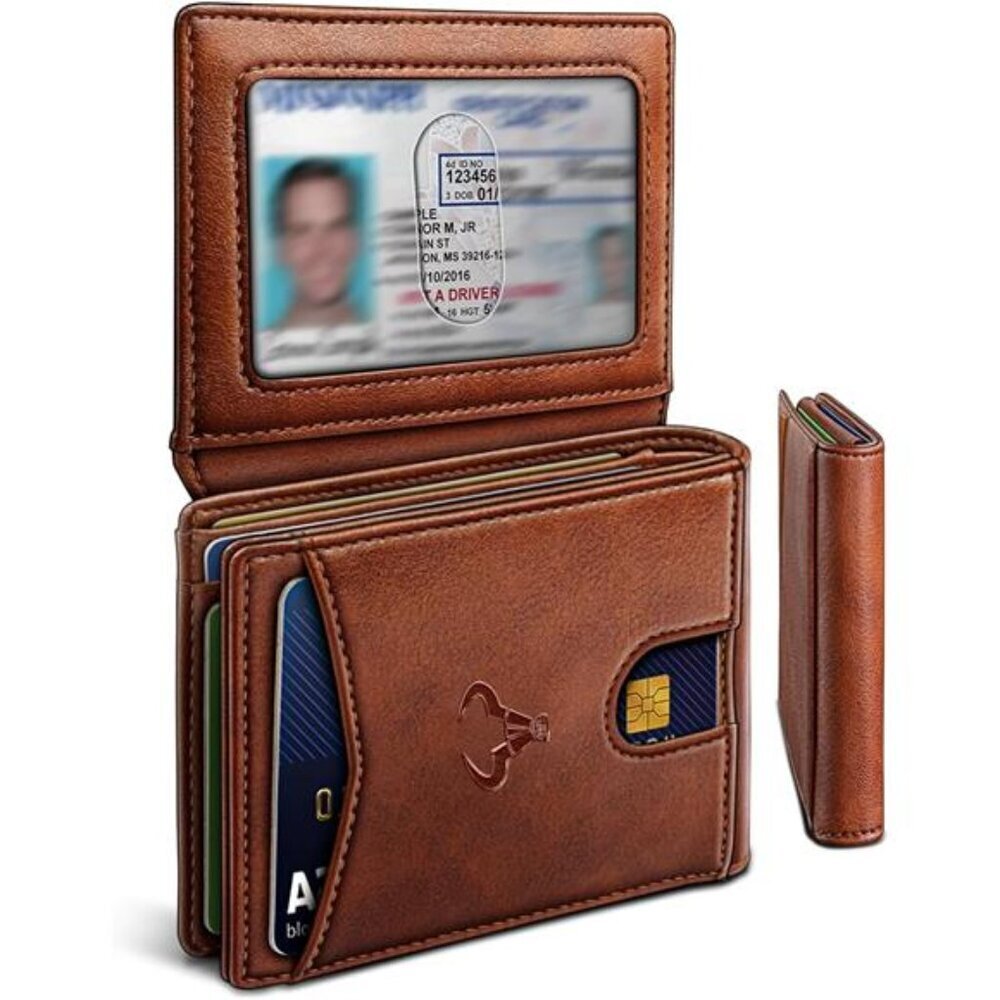Slim Leather Wallet for Men Front Pocket Card Holder